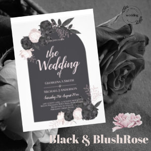 LeahG Gray Roses Modern Herfst Winter Wedding Flyer