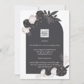 LeahG Gray Roses Modern Herfst Winter Wedding Kaart (Achterkant)