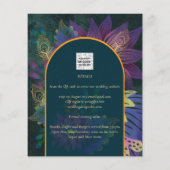LeahG Green Paars Gold JEWEL TONES Wedding INVITE (Achterkant)