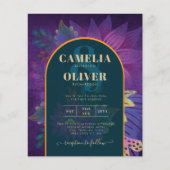 LeahG Green Paars Gold JEWEL TONES Wedding INVITE (Voorkant)