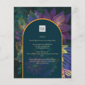 LeahG Green Paars Gold JEWEL TONES Wedding INVITE (Achterkant)