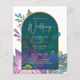 LeahG Green Paars Gold JEWEL TONES Wedding INVITE Flyer