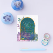 LeahG Green Paars Gold JEWEL TONES Wedding INVITE Flyer (Enkel)