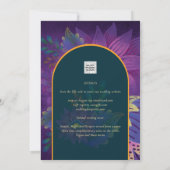 LeahG Green Paars Gold JEWEL TONES Wedding INVITE Kaart (Achterkant)