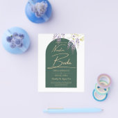 LeahG Green Paars Gold WISTERIA Wedding INVITE Flyer (Enkel)