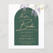LeahG Green Paars Gold WISTERIA Wedding INVITE Flyer (Voorkant)