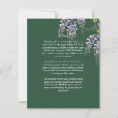 LeahG Green Paars WISTERIA Wedding INVITE (Achterkant)
