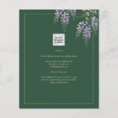 LeahG Green Paars WISTERIA Wedding INVITE Flyer (Achterkant)