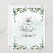 LeahG Greenery Eucalyptus Gold Wedding Invite QR C (Achterkant)