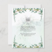 LeahG Greenery Eucalyptus Gold Wedding Invite QR C (Achterkant)