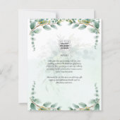 LeahG Greenery Eucalyptus Gold Wedding Invite QR C (Achterkant)