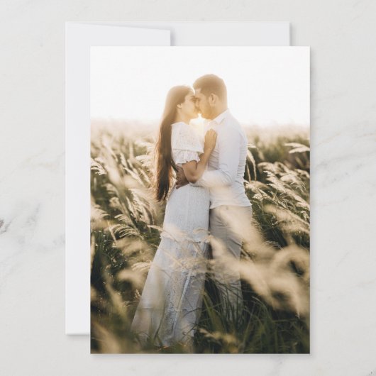 LeahG Greenery Gold PHOTO Wedding Invite Kaart (Achterkant)