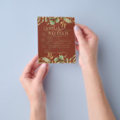 LeahG Greenery Gold Wedding Invite MANY COLORS Flyer (Hand)