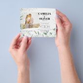 LeahG Greenery Leaves PHOTO OVERLAY Wedding Invive Flyer (Hand)