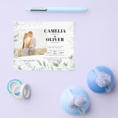 LeahG Greenery Leaves PHOTO OVERLAY Wedding Invive Flyer (Enkel)