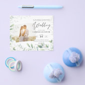 LeahG Greenery Leaves PHOTO OVERLAY Wedding Invive Flyer (Enkel)