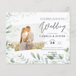 LeahG Greenery Leaves PHOTO OVERLAY Wedding Invive Flyer