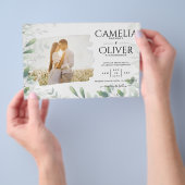 LeahG Greenery Leaves PHOTO OVERLAY Wedding Invive Flyer (Hand)