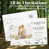 LeahG Greenery Leaves PHOTO OVERLAY Wedding Invive Flyer