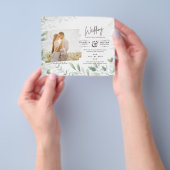 LeahG Greenery Leaves PHOTO OVERLAY Wedding Invive Flyer (Hand)