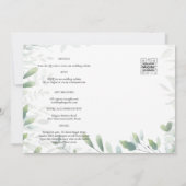 LeahG Greenery Leaves PHOTO OVERLAY Wedding Invive Kaart (Achterkant)