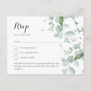 LeahG Greenery Therewding Wedding RSVP Briefkaart