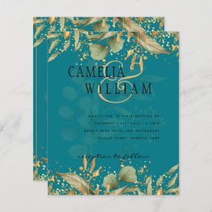 LeahG Greenery Zee Glass Blauwgroen Gold Wedding I