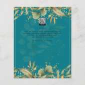 LeahG Greenery Zee Glass Blauwgroen Gold Wedding I Flyer (Achterkant)