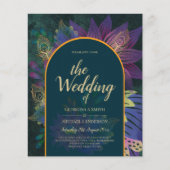 LeahG Groen Paars Goud JEWEL TONES Trouw UITNODIGI (Voorkant)