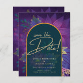 LeahG Groen Paars Goud JEWEL TONES Trouw UITNODIGI (Voorkant / Achterkant)