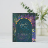 LeahG Groen Paars Goud JEWEL TONES Trouw UITNODIGI (Staand voorkant)