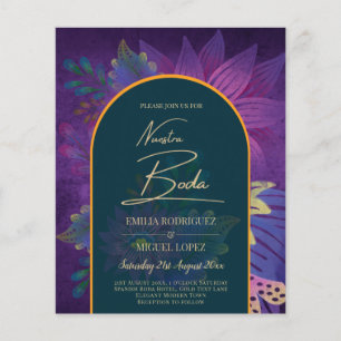 LeahG Groen Paars Goud JEWEL TONES Trouw UITNODIGI Flyer
