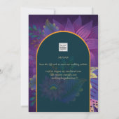 LeahG Groen Paars Goud JEWEL TONES Trouw UITNODIGI Kaart (Achterkant)