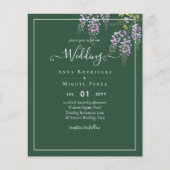 LeahG Groene Paarse WISTERIA Trouw UITNODIGING Flyer (Voorkant)
