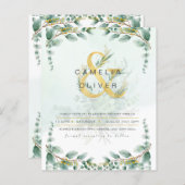 LeahG Groene planten Eucalyptus Gouden Trouw Uitno (Voorkant / Achterkant)