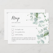 LeahG Groene Themahuwelijk RSVP Briefkaart (Voorkant / Achterkant)