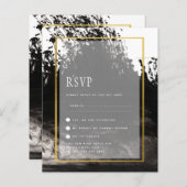 LeahG INK BLACK White Gold Wedding INVITE (Voorkant / Achterkant)