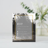 LeahG INK BLACK White Gold Wedding INVITE (Staand voorkant)