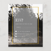 LeahG INK BLACK White Gold Wedding INVITE (Voorkant)
