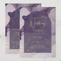 LeahG Ink Ombre Paars Lavendel Goud Trouwen