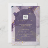 LeahG Ink Ombre Paars Lavendel Goud Trouwring Kaart (Achterkant)