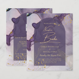 LeahG Ink Ombre Paars Lavender Gold Wedding
