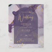 LeahG Ink Ombre Paars Lavender Gold Wedding (Voorkant)