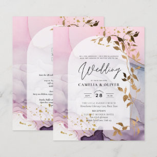 LeahG Ink Ombre Paars Pink Pink Gold Wedding