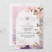 LeahG Ink Ombre Paars Pink Pink Gold Wedding Kaart (Achterkant)