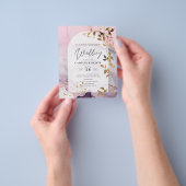 LeahG Ink Ombre Paars Roze Roze Goud Trouw Flyer (Hand)