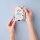 LeahG Ink Ombre Paars Roze Roze Goud Trouwdag Flyer (Hand)