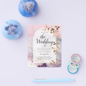 LeahG Ink Ombre Paars Roze Roze Goud Trouwring Flyer (Enkel)