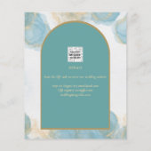 LeahG INK Zee Glas Turkoois Goud UITNODIGING Flyer (Achterkant)