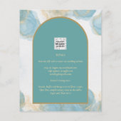 LeahG INK Zee Glas Turquoise Groen Goud UITNODIGIN (Achterkant)